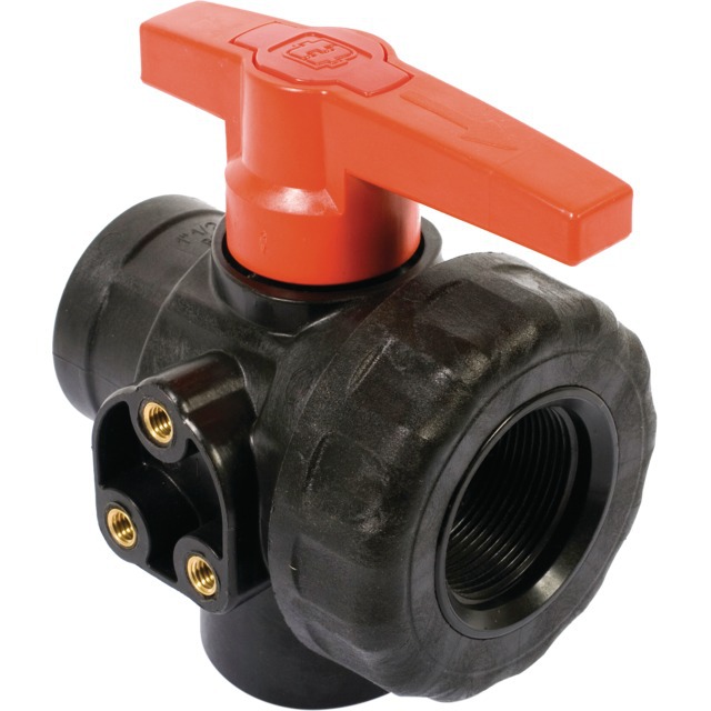 Vanne à Bille 3V PP G1"1/2FF-LL(PC) référence fournisseur 230889